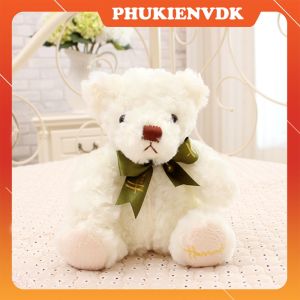 Gấu Bông Trắng Nâu Thắt Nơ Kèm Túi Quà Tặng Siêu Dễ Thương Mềm Mại Xinh Xắn