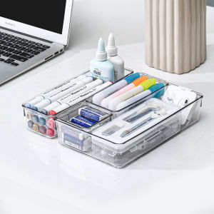 Acrylic Rules Clear Plastic Drawer Organizer Desk Trays Container Stationery Display Cosmetic Storage Box
