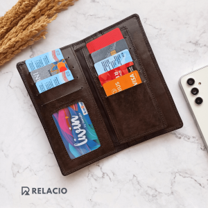 Dompet Wanita Kulit Sapi Panjang Kancing Leather Wallet