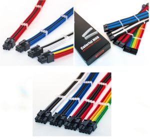 Dây nguồn nối dài bọc lưới Colorful Mod 24 pin 8 pin (6+2) 8 pin(4+4)6 pin VGA lõi 18AWG Nhiều màu sắc Tùy chọn