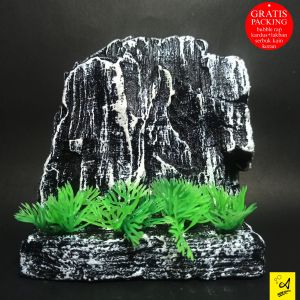 Dekorasi Aquarium Batu Buatan ( MODEL B ) Unik Hiasan Aquarium Tebing Batu Aquascape Tanaman Air Buatan  Sintesis Ornamen Murah Aksesoris Akuarium TIPE B1