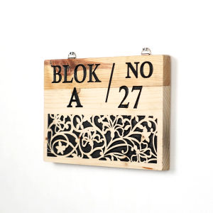 Nomor Rumah Kayu Jati Belanda Ornamen Series