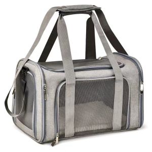 [SG Stock]Pet Travel Carrier Foldable Breathable Cat Dog Bag Airline Approved Portable Pet Carrier