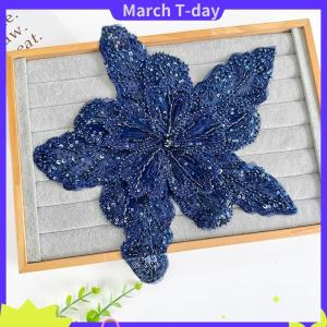 March เลื่อมลูกปัดดอกไม้คอผ้าปะติดลูกไม้สีขาวลูกไม้ปักช่อดอกไม้ DIY ตกแต่งงานแต่งงานชุดเสื้อผ้าอุปกรณ์เสริม