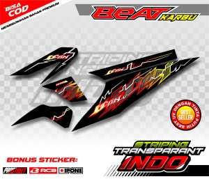 STRIPING VARIASI MOTOR HONDA BEAT KARBU / STICKER LIST VARIASI MOTOR BEAT KARBU