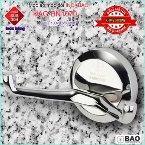 Móc đôi Inox Bảo KAG-BN1070 móc 2 treo đồ nhà tắm SUS304 đế tròn thiết kế tuyệt đẹp sang trọng tinh tế đến từng chi tiế