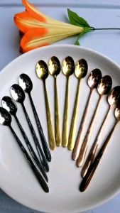 ช้อนกาแฟสแตนเลส ช้อนกาแฟยาว ช้อนชงกาแฟ ช้อนกาแฟสวยๆ เกรด A อย่างดี ช้อนยาว 18.3cm ปากกว้าง 2.8cm สีเงิน/สีทอง/สีโรสโกล์ด เพิ่มเติมที่ต้องการ