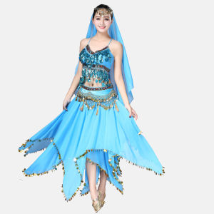 Belly Dance Costume Indian Dance Costume Festival Stage Costume Sequin Chiffon Skirt Stage Performance Costume Dance Performance Costume Skirt