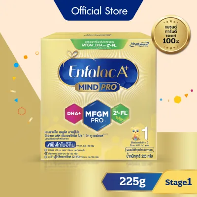 นมผง เอนฟาแล็ค เอพลัส มายด์โปร สูตร1 (225 กรัม) Enfalac A+ MindPro Stage1 (225 g) *แพ็คเกจอยู่ระหว่างการเปลี่ยนแปลง