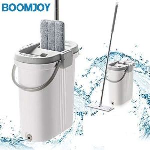 《302》BOOMJOY Self-Wash & Squeeze Dry Flat Mop  2 Reusable Mop Pads