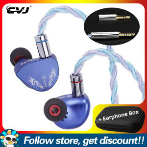 CVJ ARIA Earphone Add Faaeal PU Square Storage Box Comfortable To Wear Music Earplugs With 2 Pin Detachable Cable 10mm High Performance Nano-Crystal Coated DD IEMs Headphone Interchangeable Tuning Nozzles Design Noise Cancelling Game Headset For Musicians