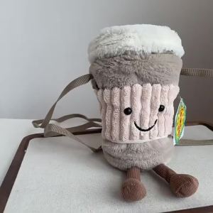 Túi cà phê đồ chơi nhồi bông túi trà sữa ba lô túi nữ túi đeo chéo nhồi bông bán buôn mini