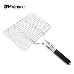 BBQ Grilling Basket Stainless Steel Grilling Basket with Detachable Handle Vegetable Grill Basket 8.6*12.6 Inch for Fish Vegetables Steak Shrimp Chops