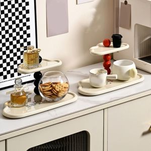 ILOIQD Decorative Double Layer Trays Cloud Shape Large Capacity Key Sundry Storage Tray Multifunctional Plastic Aromatherapy Perfume Organizer for Home