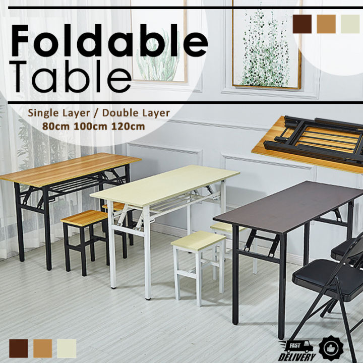 GS Foldable Table Computer Table Study Folding Table Desk Lazada