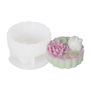 Mooncakes Molds Hand Press Functional Mooncakes Molding Press Rabbit Themed Kitchen Embosser Accessory