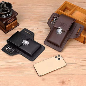 Leather Waist Mobile Phone Wallet Wear Belt Phone Bag Hang Keys Storage Phone Card