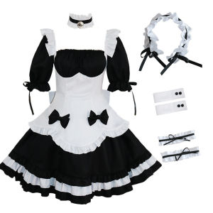 Miracle Nikki Trang Phục Cosplay Cho Phụ Nữ Lolita Trang Phục Màu Đen Trắng người hầu pháp Ăn Mặc Cô Gái Maid Trang Phục Nhật Bản Tạp dề hầu gái Đồng Phục Ăn Mặc