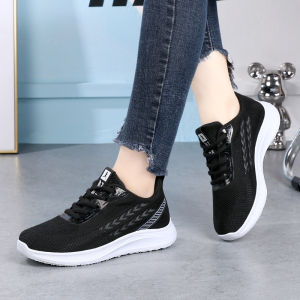 Korean style new womens casual sports shoes with fly woven laces and rubber wear-resistant soles