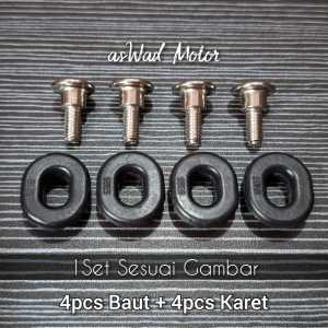 1 Set Baut + Karet Cover Box Accu Kirana 125 / SET 4PCS karet baut box aki motor kirana part