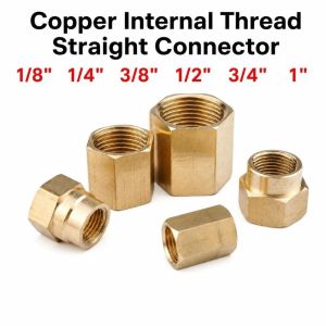 NALANILI BSP Female Thread Brass Pipe Fitting Hex Shape 1/8" 1/4" 3/8" 1/2" 3/4" 1" Hex Coupling Connector Durable Brass Female Thread Coupler