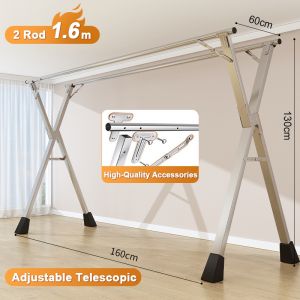 DuduMart Hanger Stand Stainless Sampayan Foldable Clothes Drying Rack Laundry Rack For Indoor Outdoor