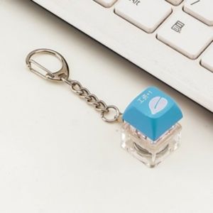 New Keyboard Keychain Fidget Toy Woodfish Key+1 Hat Funny Sound Effect Button Sounder Keychain Creative Decompression Toy