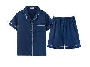 2102 ⚡️ส่งจากไทย⚡️ ชุดนอนผ้าซาติน ชุดนอน ชุดนอนสีพื้น ชุดนอนเซ็กซี่ ชุดนอนผู้หญิง ชุดนอนผู้ชาย ชุดนอนขาสั้น+แขนสั้น