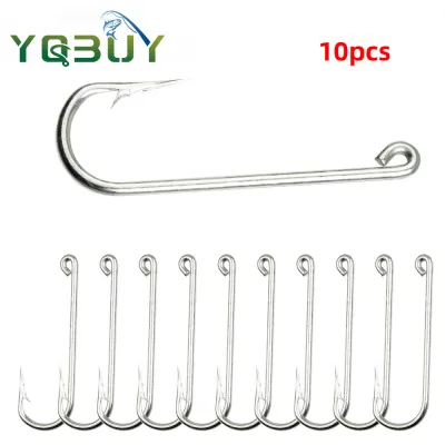 10pcs Fishing Hooks Stainless Steel Round Haddock Hooks