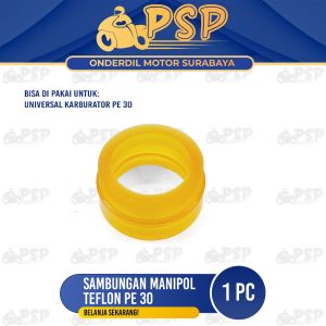 Sambungan Manipol Teflon PE 30 - Karet Intake Manifold Manipul Teplon Universal Karburator PE 30