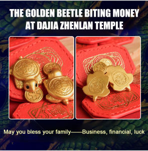 The Golden Beetle Biting Money At Dajia Zhenlan Temple Feng Shui Little Golden Turtle Turtle Money Holder Lucky Charm Longevity Protection