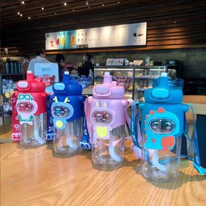 ขวดน้ําเด็กลายการ์ตูน ขวดน้ําพกพา ขวดน้ําดื่ม กระติกน้ํา ป้องกันน้ํารั่วซึม บรรจุได้ 600ML