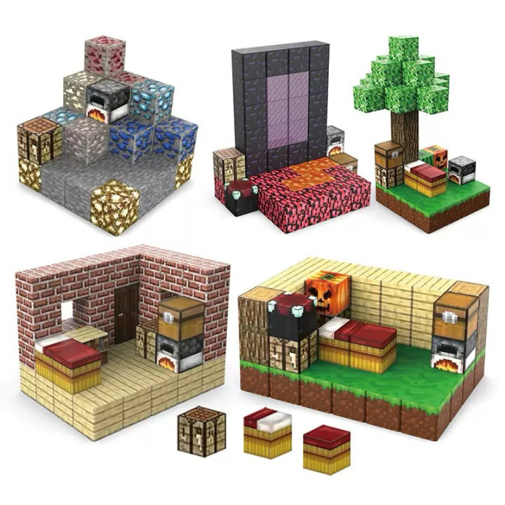 ของเล่นเสริมทักษะ ตัวต่อแม่เหล็ก Minecraft DIY 🏗️🌟 ปลอดภัยไม่เป็น ...