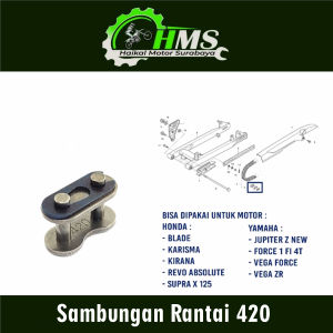 Sambungan Rantai 420 (Harga Per 1 PCS) - Kancingan Penyambung Rante Karisma Supra x 125 Jupiter Vega