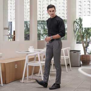 Celana kantor formal pria slimfit Bahan dasar kain Light Grey