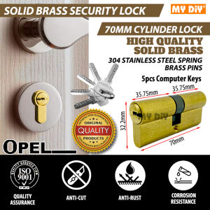 MYDIYHOMEDEPOT - OPEL 70MM SOLID BRASS CYLINDER LOCK DOUBLE LOCK / kunci gembok / 挂锁