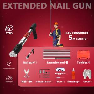 Nail Gun Heavy Duty Original Industrial Nail Gun Ceiling Ceiling Artifact 20 Nail Silencer Gun Nail Gun Integrated Nail Special Concrete Cement Steel Nail Line Trough Fixed Air Nail Gun Extended Nail Silencer Ceiling Nail Drill Drill Nail Fixer Tool