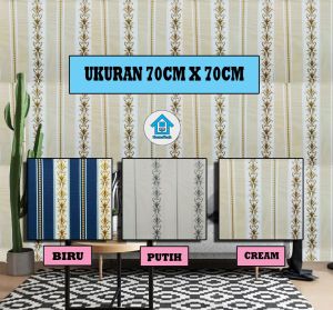 HT Wallpaper Batik 3D Motif Bunga Garis Lurus Wall paper Aluminium Foil