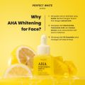 PERFECT WHITE AHA Whitening Serum for Face | 10X AHA 5X Ceramide | Whitening, Moisturizing Gentle Exfoliate | AHA Serum Wajah. 