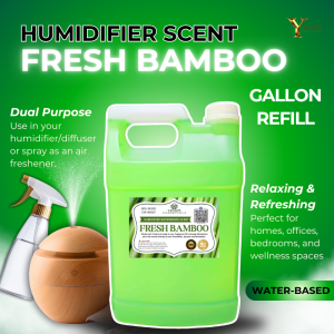 Fresh Bamboo Scent 1 Gallon Water Based Essential Oil Fragrance for Humidifier Air Freshener & Linen Spray