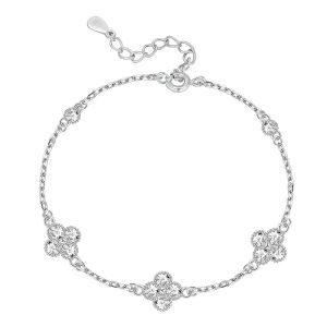 s925 Sterling Silver Four-Leaf Clover Bracelet for Women Light Luxury Niche Exquisite Best Friend Jewelry 2024 New Years Birthday Gift