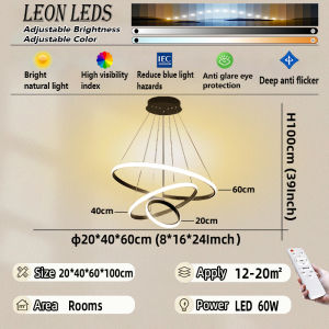 Chandelier ceiling light Tricolor/Remote Control Dining/Living Room chandelier Living Room Light Ceiling Light
