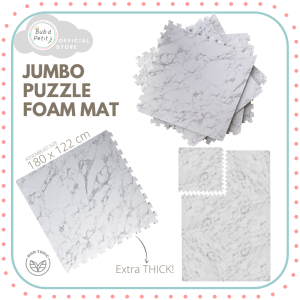 Jumbo Baby EVA Foam Extra Thick XL Play Mat - Marble Extra Large Non-Toxic Oversized PlayMat with Soft Interlocking Floor Tiles - Puzzle Floor Mats for Infants Toddlers Children and Kids for Infants Tummy Time Crawling Activity Playmats