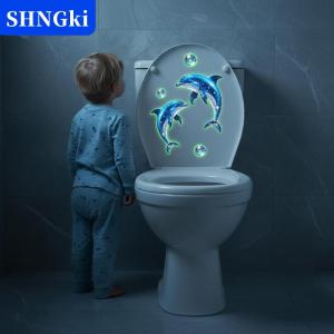 [COD] 🔥🔥🔥SHNGki Tự dính nhà vệ sinh Sticker cá heo phát sáng trong bóng tối có thể tháo rời không thấm nước tắm Tường Decal cho trẻ em phòng và nhà vệ sinh trang trí nội thất