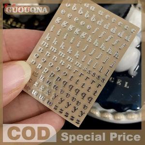 GUOUQNA 5Pcs Alphabet Letters Glitter Resin Decorative Stickers English Letters Numbers