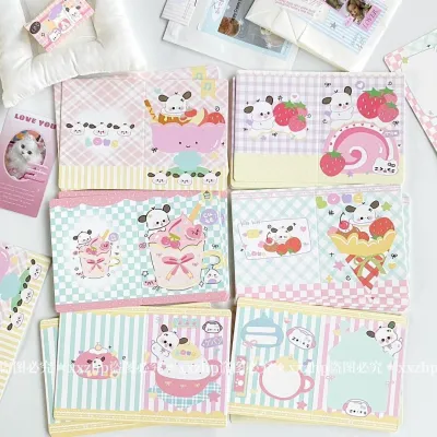 10pcs Folded Card Insert Card Packing Material涂鸦甜品小狗猫猫折页对折卡片折页礼物包装打包材料