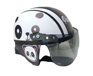 Helm Anak retro Polos Strip kaca riben Usia 1 sampai 4 Tahun