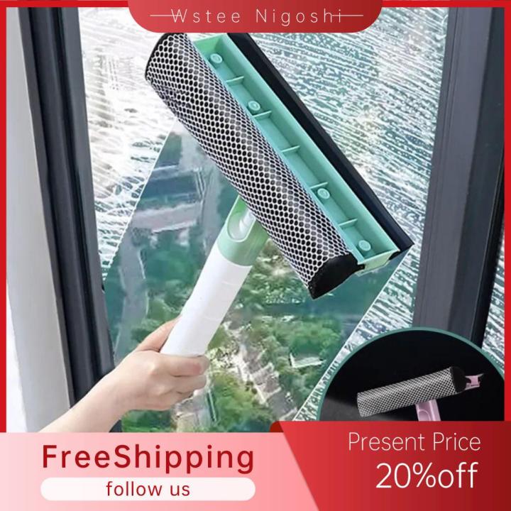 WSTEE NIGOSHI Doublesided Window Cleaning Brush with Spray Squeegee