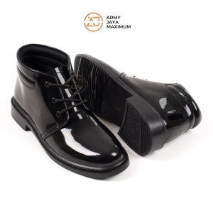 Sepatu PDH Pantofel TNI Polri Satpam Hitam Mengkilap Kuat Nyaman Gaya Sole Anti Slip Dan Full Jahit