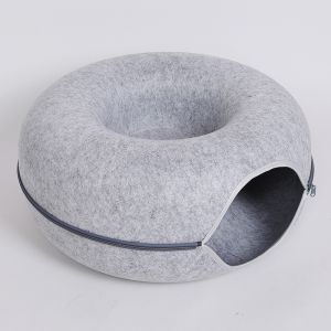 AIMAYAPET Cat Tunnel Bed Cat Tunnels Cat House Donut Tunnel Pet Detachable Round Cat Felt & Washable Interior Cat Cave
